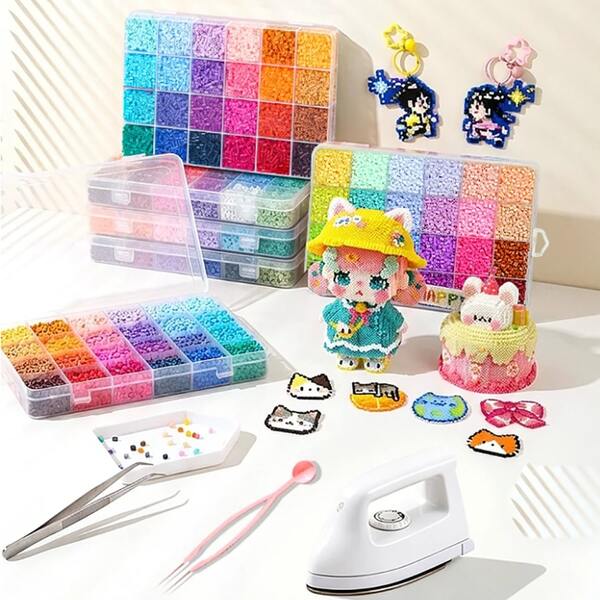 10g/ Paquetes de 1000 piezas de cuentas de fusión de 2.6mm para hacer joyas DIY, cuentas de arte de píxeles, manualidades creativas, regalo para diseñadores de joyas, estilo aleatorio