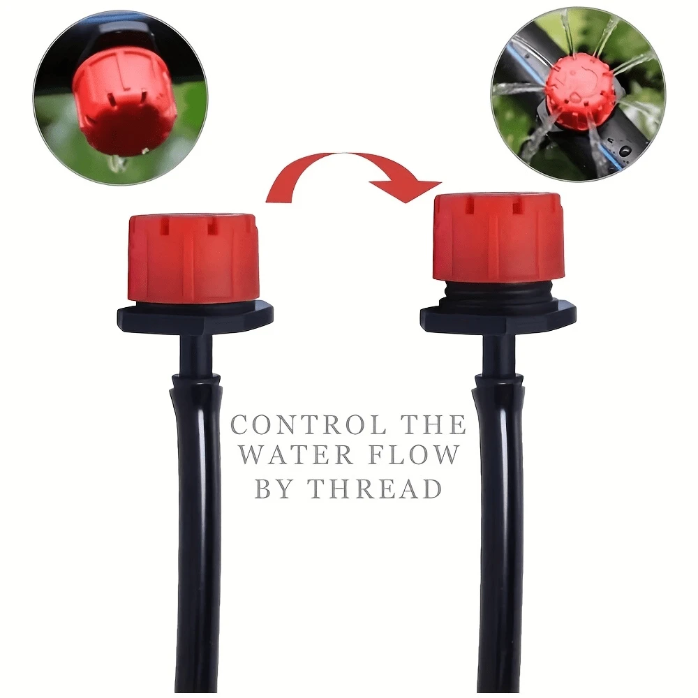 10pcs Adjustable Drip Irrigation Emitters 1 4Inch Adjustable Micro Drip Irrigation System Watering Sprinklers AntiClogging Emitter Dripper Red Garden Supplies - Irrigation Drippers and Sprinklers - View 1