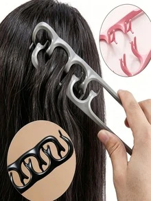 Fluffy Styling Comb – Dual-Texture Toothed Hair Comb With Petal-Shaped Grooves, Quickly Enhances Styling, Adds Texture And Provides Natural Voluminous Effect, Perfect For Daily Grooming And Hairstyle Management - Multicolor - View 5