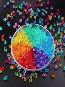 500pcs 11*14mm Artificial Crushed Ice, DIY Craft Materials, Suitable For Wishing Bottles, Ceramic Painting And Jewelry Making, Also Suitable For Fish Tank, Phone Case And Keychain Decoration, Random Mixed Colors, Warning: Small Parts, Only For 14 Years Old And Above - 500 PCS - View 3