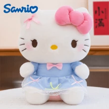 SANRIO 1件 23cm/9.1in Hello Kitty 絨毛娃娃，藍色蕾絲薄紗裙填充娃娃配粉色蝴蝶結，柔軟抱枕，房間裝飾，女孩生日情人節禮物 - 彩色 - 查看 7