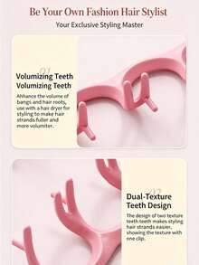 Fluffy Styling Comb – Dual-Texture Toothed Hair Comb With Petal-Shaped Grooves, Quickly Enhances Styling, Adds Texture And Provides Natural Voluminous Effect, Perfect For Daily Grooming And Hairstyle Management - Multicolor - View 9