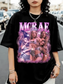 T-shirt grafica estetica Pink Lightning di Tate McRae - nero - Visualizzare 1
