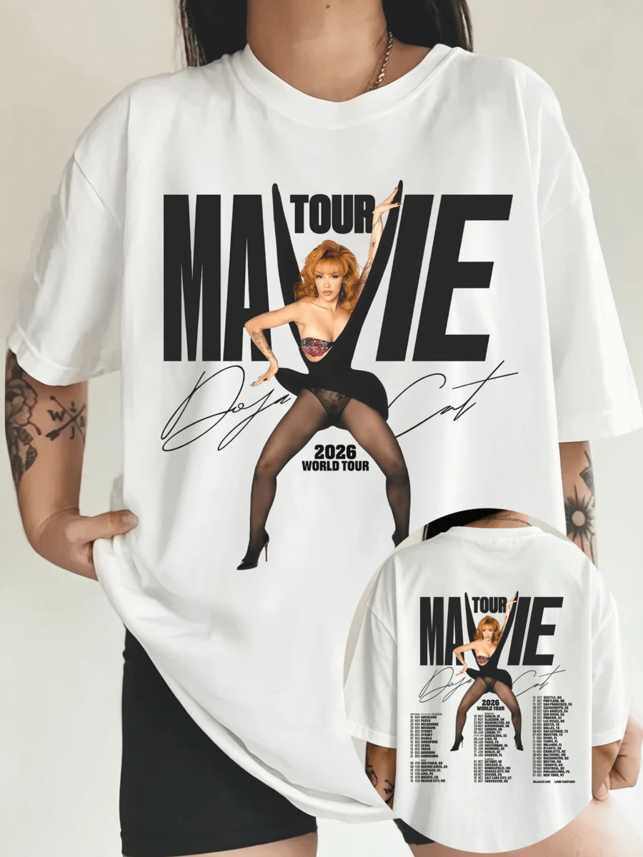D-DojaS C-CatS Ma Vie World Tour 2026 T-Shirt - 白色 - 查看 1