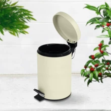 Crystals 3L Cream Pedal Bin Stainless Steel Bathroom Bin Kitchen Waste Bin Foot Operated Dustbin With Removable Inner Bucket - Cream Pedal Bin - View 7