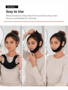 Anti Snore Chin Strap, Adjustable Sleep Jaw Strap With  Extension, Breathable Washable Mesh Face Support Belt, Soft Comfortable Anti Snoring Mouth Strap For Men And Women - 1Pc - View 3