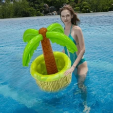 Palm Tree Shaped Inflatable Storage Bucket, Thickened PVC Material, Sealed And Windproof, Large Capacity Can Be Used As Party Ice Bucket, Suitable For Pool Vacation, Family Gathering, Lawn Activity, Tropical Atmosphere Scene Decoration Prop - A - View 10
