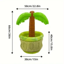 Palm Tree Shaped Inflatable Storage Bucket, Thickened PVC Material, Sealed And Windproof, Large Capacity Can Be Used As Party Ice Bucket, Suitable For Pool Vacation, Family Gathering, Lawn Activity, Tropical Atmosphere Scene Decoration Prop - A - View 5
