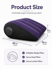 1pc 48x36x16cm Inflatable Wedge Travel Neck Pillow, Portable Triangular Inclined Cushion, Adjustable Multi-Position Comfortable Head, Neck, And Waist Support, Suitable For Side Sleeping, Flat Lying, Sitting, Home, Office, Airplane, Road Trip, Camping, Summer Travel, July 4th - Multicolor - View 7