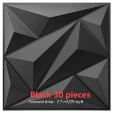 3D PVC牆面板 11.8 x 11.8 英吋，無味材質，輕量且易安裝，防火、防水防潮，易清潔，適用於居家、房間、浴室、臥室、客廳牆面裝飾，附專用雙面膠，可將壁紙轉化為自黏式牆面板，可貼個性化壁紙打造牆面藝術，適合婚禮新家裝飾與舊屋翻新 - B - 查看 16