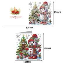 12pcs Diamond Painting Greeting Card Kit, Christmas Snowman, House, Gift Box Patterns, Paper Material, Inlaid Round And Irregular Crystal Gemstone Decorations, Perfect For Writing Blessings, Christmas Holiday Party Gifts - Multicolor - View 4