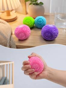 1 pièce Jouet en peluche souple et moelleux en forme de visage souriant rond pour enfants, jouet anti-stress doux et duveteux, jouet sensoriel de décompression mignon de dessin animé pour garçons et filles - Multicolore - Voir 6