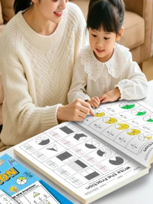 Cuaderno de Matemáticas de Fracciones Básicas de 32 Páginas, Reconocimiento de Numerador y Denominador, Operaciones de Suma y Resta, Materiales de Aprendizaje de Enseñanza Cognitiva de Matemáticas, Adecuado para el Aprendizaje en el Hogar y el Aula Escolar, Suministros de Aprendizaje, Herramientas de Apoyo al Aprendizaje - Fracción - Ver 8