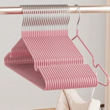 5/10/20/40/60/100 pezzi Grucce in plastica antiscivolo, Palette di colori Morandi, Portabiti di lusso per la casa, Forniture per il ritorno a scuola - celeste - Visualizzare 6