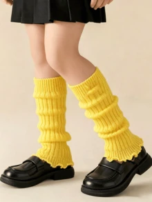 Random Combination 4/8 Pairs, Girls' Slouchy Leg Warmers Set - Suitable For Dance And Play, Warm And Comfortable | Soft Knee-High Leg Warmers For Spring, Autumn And All Seasons - Multicolor - View 8