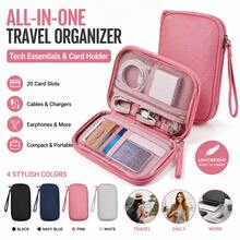 1pc Portable Cable Organizer Bag, Multi-Functional Storage Pouch, Suitable For Power Bank, External Hard Drive, Charger, Earphones And Phone Accessories. Unisex Travel Essential, Ideal For Business Trips, School And Students' Daily Storage - View 2
