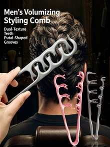 Fluffy Styling Comb – Dual-Texture Toothed Hair Comb With Petal-Shaped Grooves, Quickly Enhances Styling, Adds Texture And Provides Natural Voluminous Effect, Perfect For Daily Grooming And Hairstyle Management - Multicolor - View 4