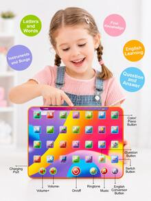 Interaktives Buchstaben-Lern-Tablet für Kinder, ABC-Buchstaben, Zahlen, Farben, Musik und Wörter, pädagogisches Spielzeug, Vorschullernspielzeug für 3-5 Jahre alte Jungen und Mädchen - 002 Tablet - Übersicht 6