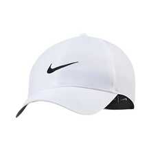 Nike 復古運動透氣拼接舒適柔軟 聚酯纖維（聚酯纖維） 鴨舌帽 男女同款情侶款 - 白色 - 查看 1