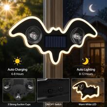 Breathing Heartbeat Atmosphere Light, Solar Window Decorative Light, Suction Cup Bat Light, Yard Decorative Light - Bat - View 5