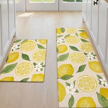 1pc Lemon Print Rug, Summer Fresh Style, Decorative Rug, Bedroom Decor, Small Rug, Carpet, Home Decor, Living Room Rug, Living Room Small Rug, Bedroom Rug, Living Room Home Decor, Outdoor Rug, Washable Rug - Multicolor 4 - View 1