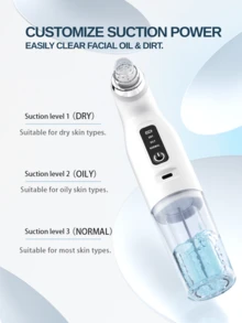 LEVIATECH 6-In-1 Multifunctional Water-Based Blackhead Remover, Water Circulation Pore Vacuum Cleaner, Synchronized Suction And Rinsing, Oil-Water Separation, Deep Facial Cleansing, USB Rechargeable Beauty Device - White - View 5