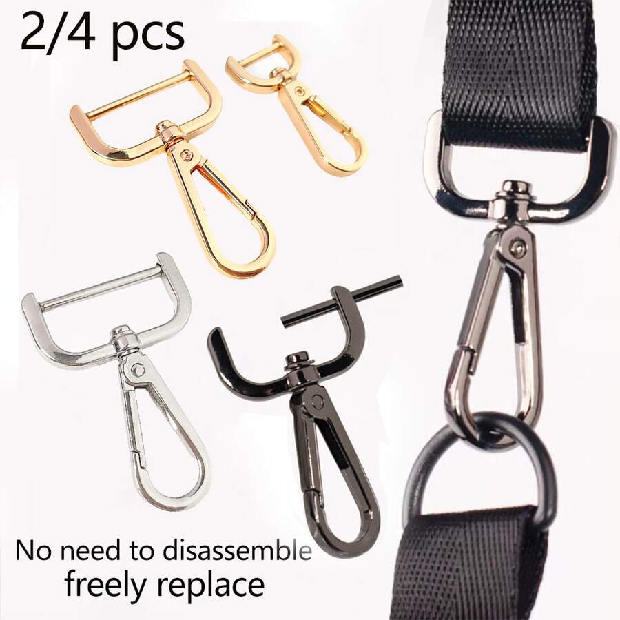 2/4 Pcs Detachable Snap Buckle, Rotating Buckle, Dog Clip Metal Screw Hook Clasp For Bag Shoulder Strap, Backpack Strap Fixing Buckle, 4-6cm Detachable Shoulder Strap Buckle, Bag Ring, Backpack Strap Fixing Buckle, Hardware Lock Clasp Accessories