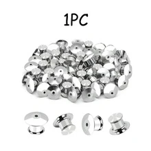 50 piezas de respaldos de pasador con cierre de de metal, diseño de resorte sin herramientas, 0.4 pulgadas para broche/solapa/pin de esmalte, mango antideslizante y antidaño, adecuado para manualidades DIY y distintivos - A - Ver 12