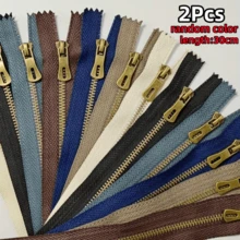 1Pc/2Pcs 30cm/11.81in Metal Short Zipper Suitable For Clothing, Bags, Leather Goods, Handbags DIY Sewing Y-Teeth Handmade DIY Zipper, (Random Color) - Multicolor - View 17