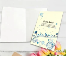Tropical Blue Palm Tree Back To School Greeting Card, Summer Beach Design Foldable Blank Note Card, Student First Day Of School Blessing Stationery - View 3