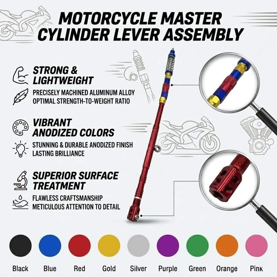 1 pieza varilla de freno trasera ajustable universal de aluminio CNC para motocicleta de 125cc-200cc - A - Ver 1