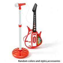 Children's Electronic Guitar With Stand And Microphone Set, Adjustable Height, Built-In Songs And Lights, Music Education Toy, Birthday And Holiday Gift For Kids - Multicolor - View 14