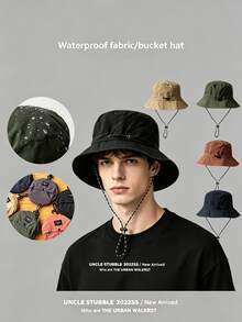 1pc Foldable, Collapsible Waterproof Bucket Hat, Windproof, UV Protection, 3D Design, Fashionable & Versatile, Soft & Comfortable, Breathable, Multi-Functional, Flattering, Suitable For Beach, Outdoor, Travel, Hiking, Cycling, Dates, And Various Occasions - Quick-drying Storage Bag for Fishermen - View 5