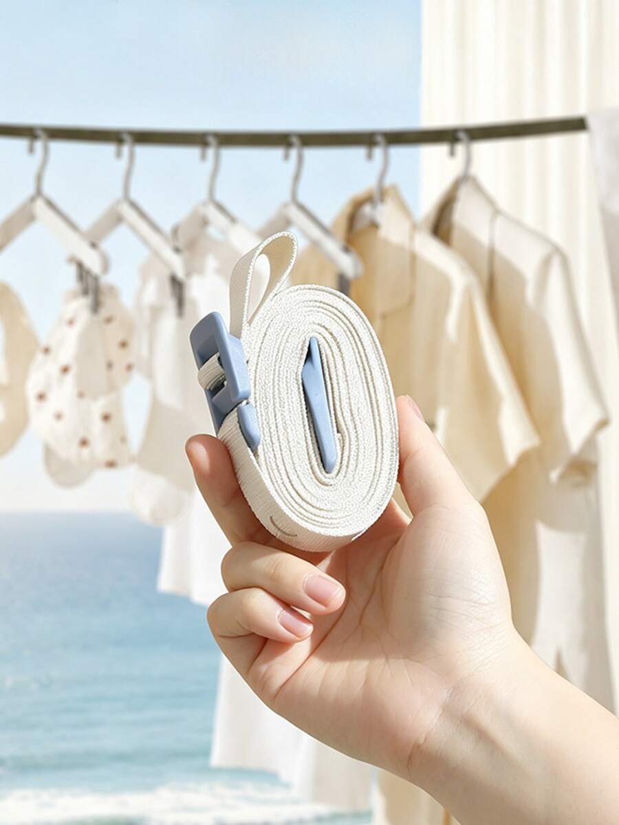1pc Travel Clothesline, Outdoor Laundry Rope, Portable Hotel Hanging Rope, Windproof Folding Clothes Rack, Outdoor Quilt Drying, Portable Clothesline, Outdoor Travel Clothes Rack Storage Tool, Adjustable No-Drill Indoor/Outdoor Quilt Drying