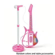 Children's Electronic Guitar With Stand And Microphone Set, Adjustable Height, Built-In Songs And Lights, Music Education Toy, Birthday And Holiday Gift For Kids - Multicolor - View 13