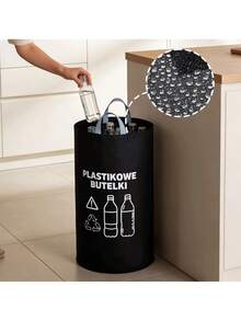 Indoor Recycling Bin 600D Oxford Cloth Foldable Large Capacity Plastic Bottle Recycling Box, Collapsible Plastic Bottle Storage Bucket, Summer Beverage Bottle PET Bottle Storage Recycling Collection Bin - View 9