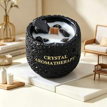 5 Colors Crystal Aromatherapy Candles, Wabi-Sabi Volcanic Texture Cement Cup, Smokeless Plant Wax With Natural Crystal, 8-12 Hours Burn Time, Style Home Decor, Wedding Holiday Gift - Crystal Scented Candles - View 12