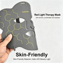 Red Light Therapy Face Mask, Rechargeable Hands-Free LED Facial Skin Care Device For Glowing Youthful Looking Skin - 灰色 - 查看 4