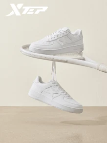 Men's XTEP New White Casual Running Shoes, Comfortable Versatile Sports Sneakers For Daily Wear - New White - View 2