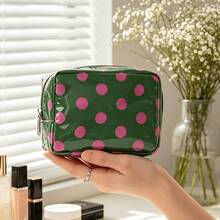 1 pieza Monedero mini de moda con estampado de lunares, bolsa de almacenamiento de contraste de colores para lápiz labial y auriculares, bolsa de almacenamiento pequeña portátil, almacenamiento en el hogar, puede contener lápiz labial, polvo, auriculares, tarjetas, etc., adecuado para el uso diario, viajes, uso personal o como regalo - Multicolor - Ver 4