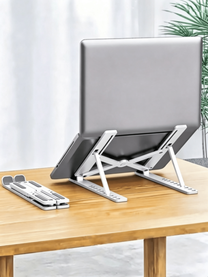 1pc Laptop Stand, Ergonomic Portable, Phone Plastic Holder, 10 Adjustable Angles, Suitable For 12-18 Inch Laptops, Perfect For Office, Study, Bedroom And Travel
