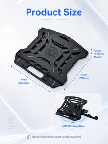 Laptop Stand With Phone Holder, 360° Rotating Swivel Foldable Adjustable Computer Stand, 8 Angles Portable Laptop Riser For Desk, Ergonomic Ventilated Notebook Holder Compatible With MacBook Air Pro HP 10-17 Inch, Office Home - View 9