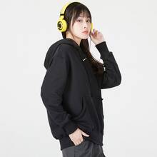 Nike Sportswear Phoenix Fleece Kangaroo Pocket Brand Logo Comfortable Print Solid Color Hooded Pullover Long Sleeve Sweatshirt for Women - Hitam - View 2