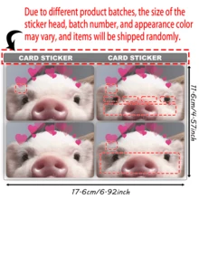 1pc Heart-Shaped Piglet Pattern Credit Card Sticker, Cute Pet Party Birthday Gift, PVC Material Anti-Fingerprint Anti-Scratch Durable, Suitable For Men, Women, Couples, Decorate Debit/Credit Cards, Campus Cards, Transportation Cards - Type a - View 14