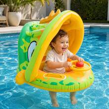 Baby Swimming Float Inflatable, Baby Pool Float Ring With Sun Canopy Inflatable, Inflatable Swimming Floats For Toddler Kids Baby Summer - Multicolor - View 5