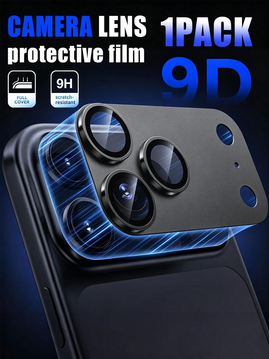 1件相機鏡頭保護膜，相容 iPhone 18 Pro/18 Pro Max/17 Pro Max，9H 鋼化玻璃螢幕保護配件，防指紋、耐刮，可搭配手機殼使用，黑色 - 黑色 - 查看 1