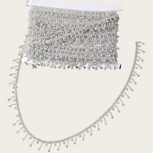 Pita Rumbai Berlian Imitasi Emas dan Perak Sepanjang 1 Yard, Rantai Rumbai Kristal Berlian, Sabuk Rumbai Kristal untuk Menjahit Pakaian, Kerajinan Tangan, Aksesoris Pernikahan, Perhiasan, Dekorasi Pakaian DIY yang Dipersonalisasi (Lebar 2,3 Sentimeter) - Beraneka warna - View 4