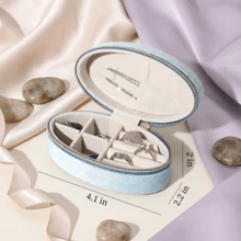 1pc Portable Travel Jewelry Storage Box, Velvet Jewelry Box, Portable Earring Storage Box, Jewelry Storage Accessories/Container, Suitable For Rings, Earrings And Other Small Jewelry, Holiday Gift, Birthday Gift, Travel Use. - Multicolor - View 13