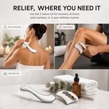 Stainless Steel Fascia Tool Set, Fascia Gua Sha Tool Set, Muscle Gua Sha Tool, Gua Sha Tool, Handheld Massage Tool, Fascia Tool, Deep Tissue Massage Tool, Neck, Shoulder, Back, Arm And Leg Massage Body Massage Tool, Home SPA Use - Multicolor - View 1