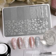 Printed Steel Plate Collection With Mesh, Lace, Multi-Cluster Rose And Butterfly Composite Patterns, One Plate Contains Dozens Of Vintage Exquisite Designs, Quickly Transfer Delicate Patterns With Stamp And Scraper, Eliminating The Long Process Of Hand-Drawing And Carving. Etched Lines With Moderate Depth, Even And Smooth Glue Pickup - Multicolor - View 2
